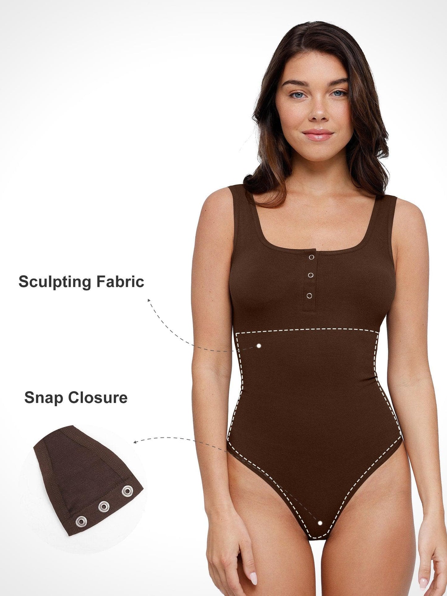 The Shapewear Bodysuit Seamless Modal Square Neck