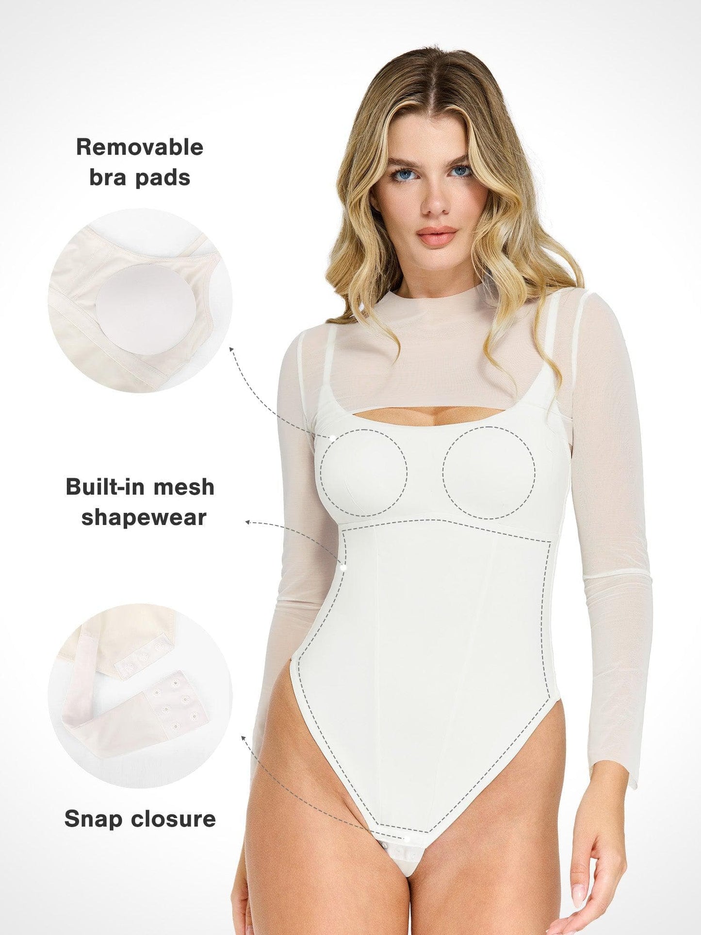 The Shapewear Bodysuit Sheer Mesh Cutout Set