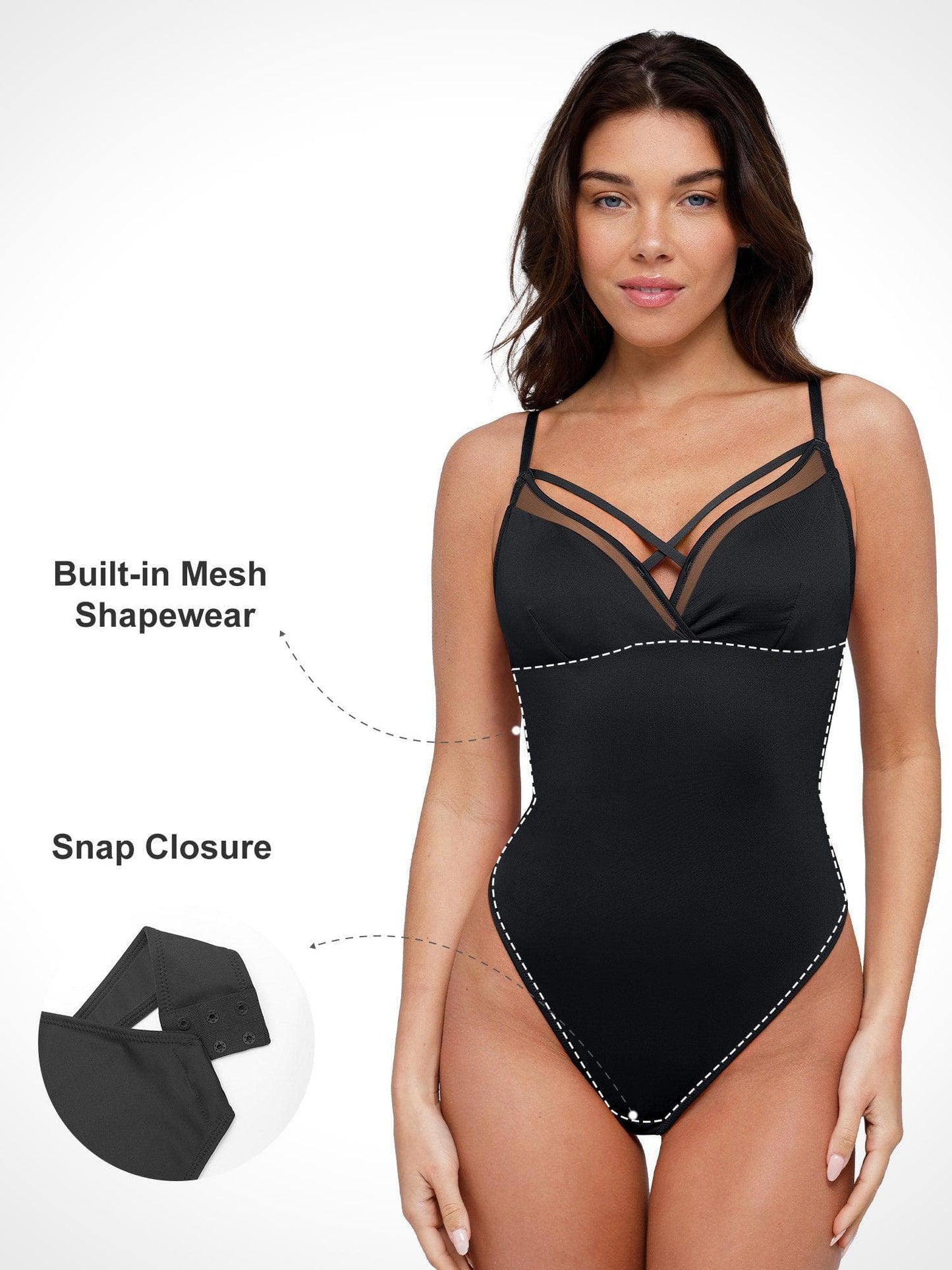 The Shapewear Bodysuits Sheer Mesh Sleeveless