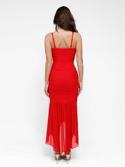 La robe Shapewear Bluetag - Robe longue en maille transparente froncée rafraîchissante