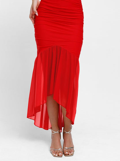 La robe Shapewear Bluetag - Robe longue en maille transparente froncée rafraîchissante