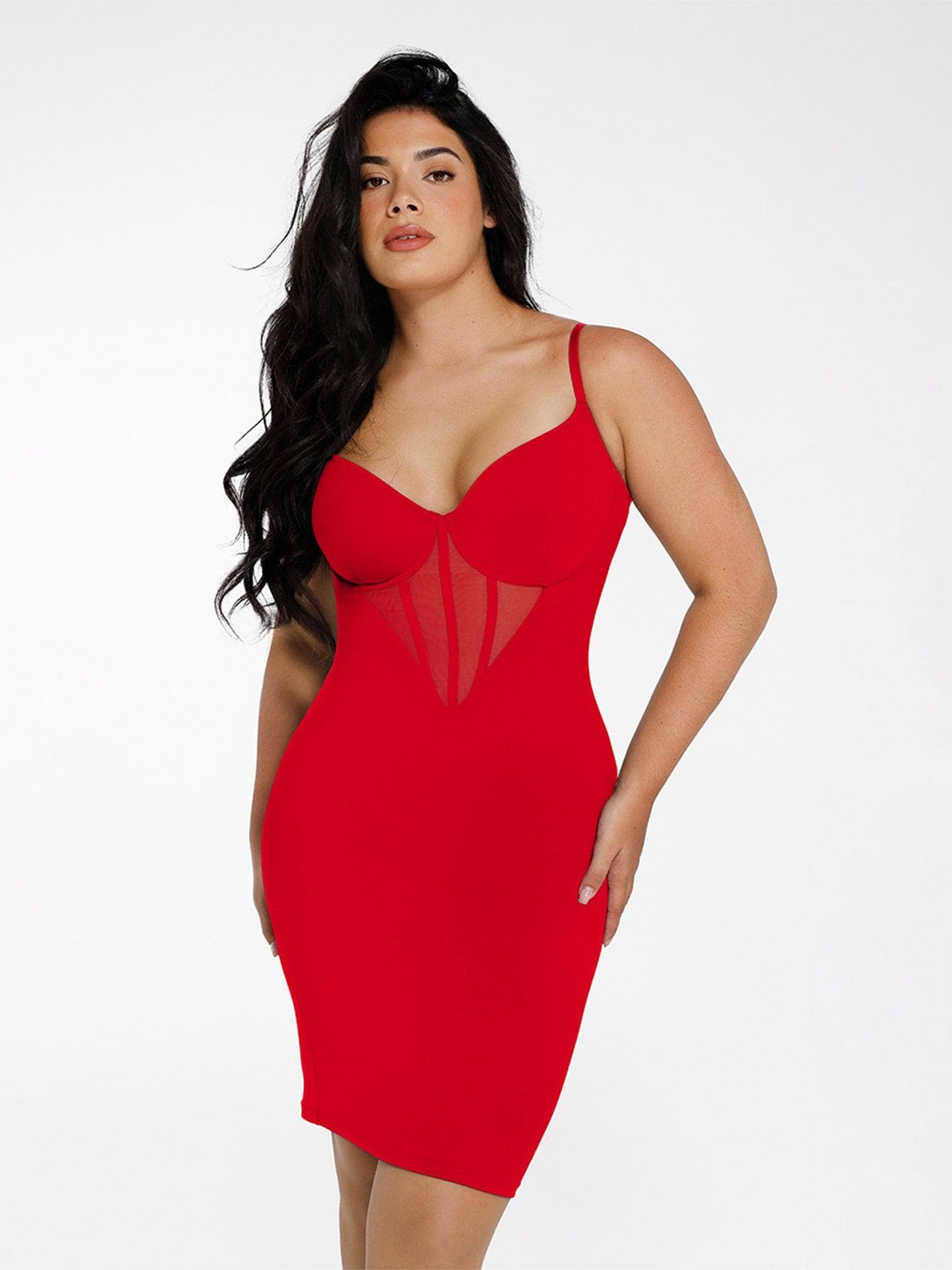 The Shapewear Dress Midi with Mesh Detail