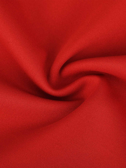 La robe gainante mi-longue en dentelle à col en V