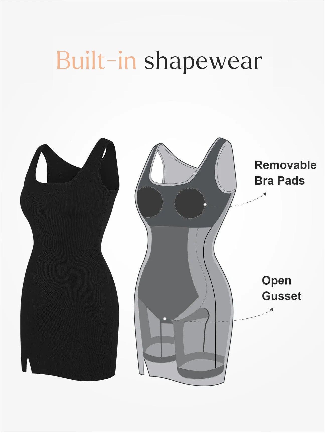 Das Shapewear Kleid Wide Straps Mini