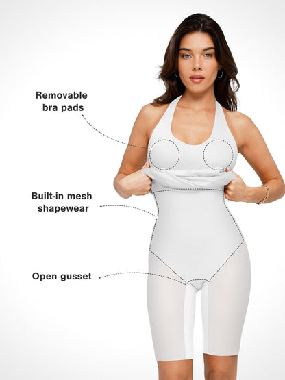 Das Shapewear-Kleid rückenfrei Neckholder Midi