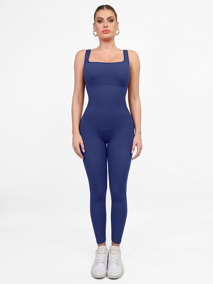 Der Shapewear-Overall mit nahtlosem, quadratischem Ausschnitt, einteilig, Sport