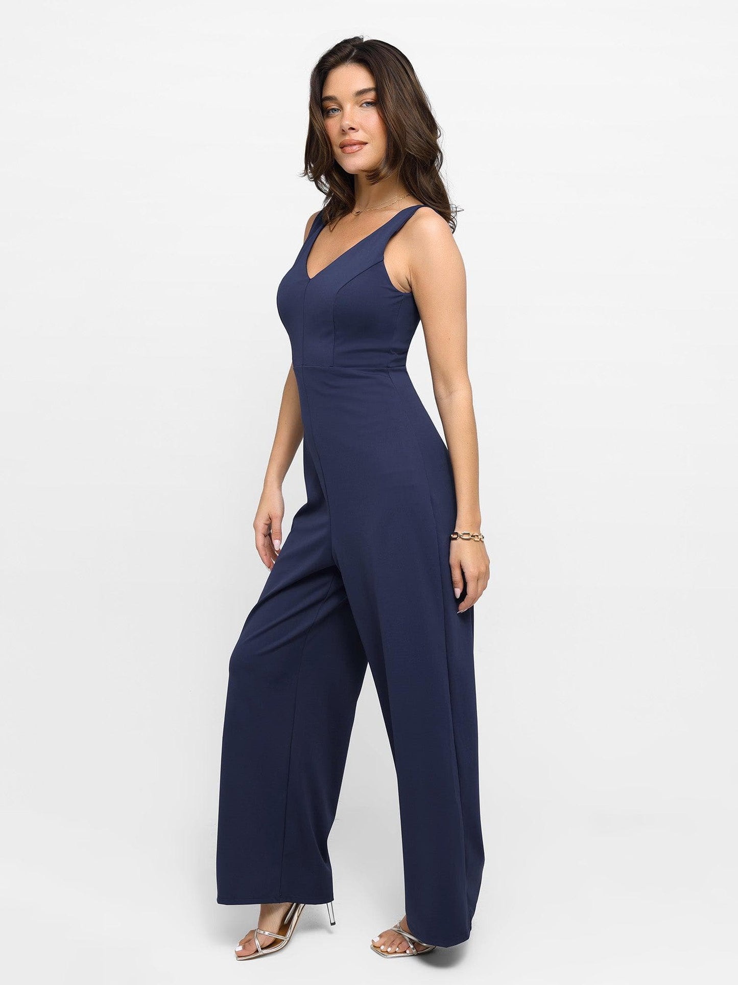 The Shapewear Jumpsuit V Neck Wide-Leg Sleeveless or Dress