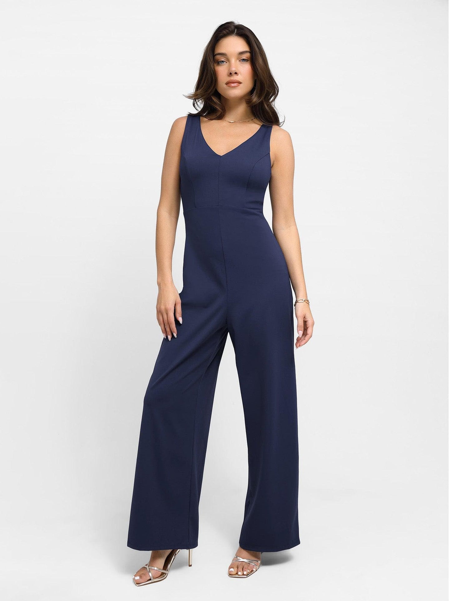 The Shapewear Jumpsuit V Neck Wide-Leg Sleeveless or Dress