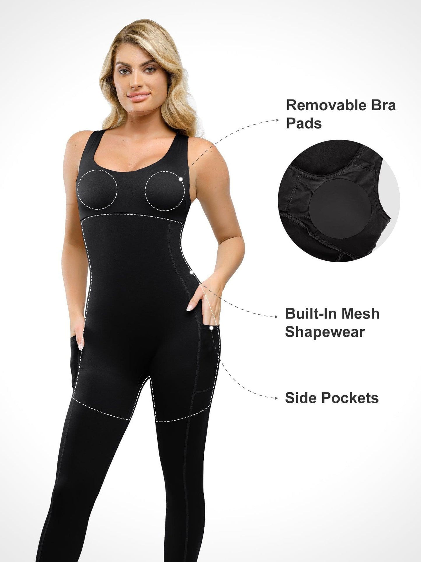 The Shapewear Jumpsuits One Piece Thigh Slimming