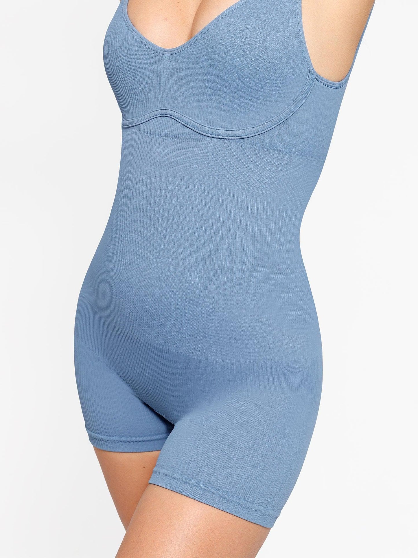 The Shapewear Romper Seamless Ribbed V-Neck