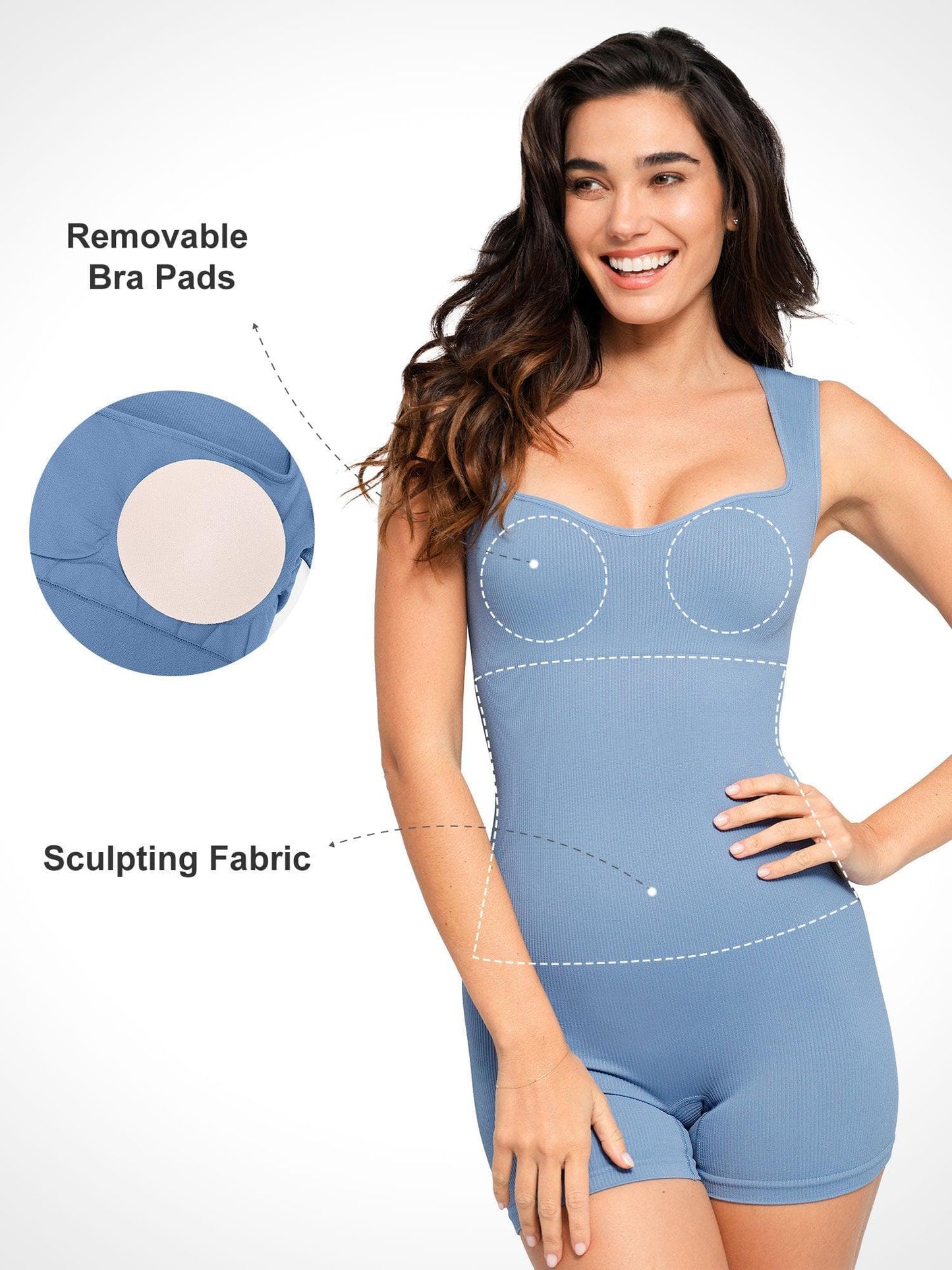 The Shapewear Romper Seamless Sweetheart Neckline