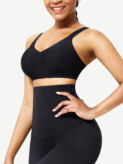Soutien-gorge gainant noir sans coutures en gros avec coussinets amovibles et ajustement serré
