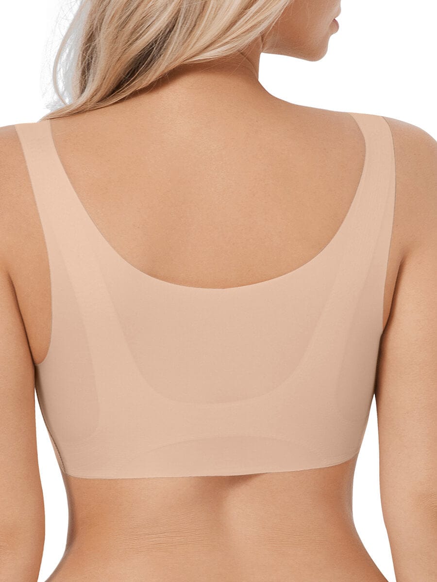 Soutien-gorge confortable et non marquant avec design à colle goutte qui soutient la poitrine froncée