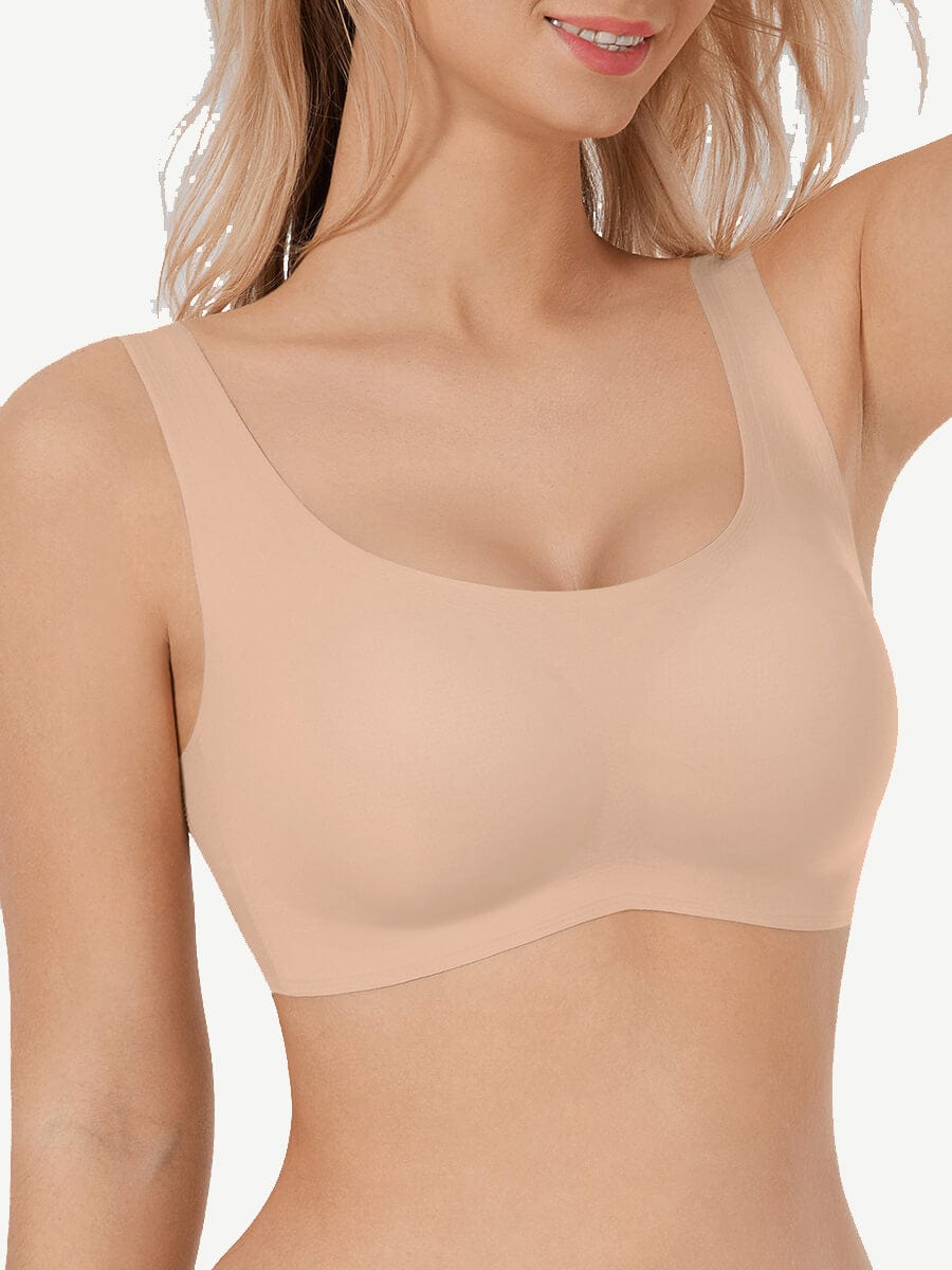 Soutien-gorge confortable et non marquant avec design à colle goutte qui soutient la poitrine froncée