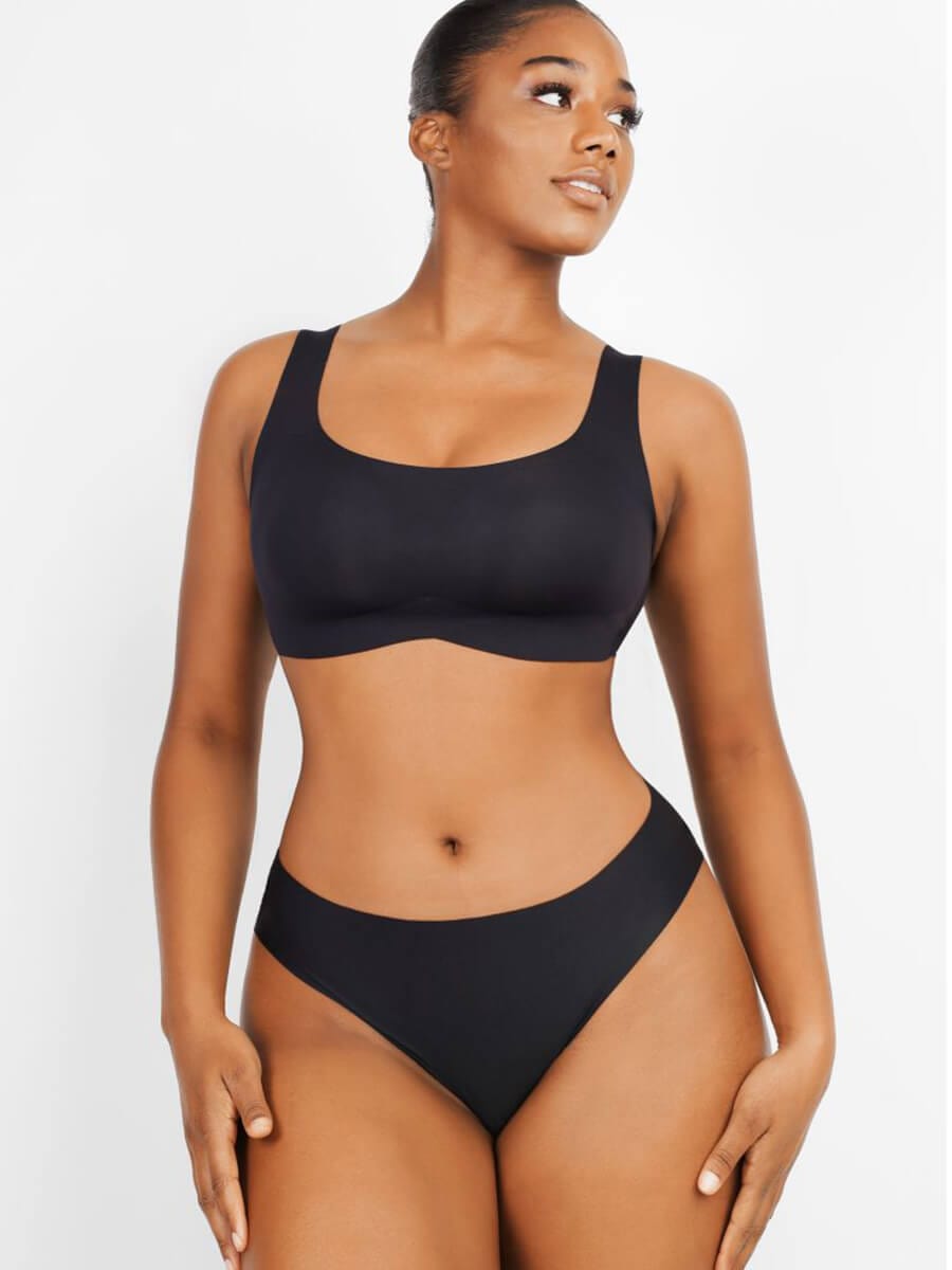 Soutien-gorge confortable et non marquant avec design à colle goutte qui soutient la poitrine froncée