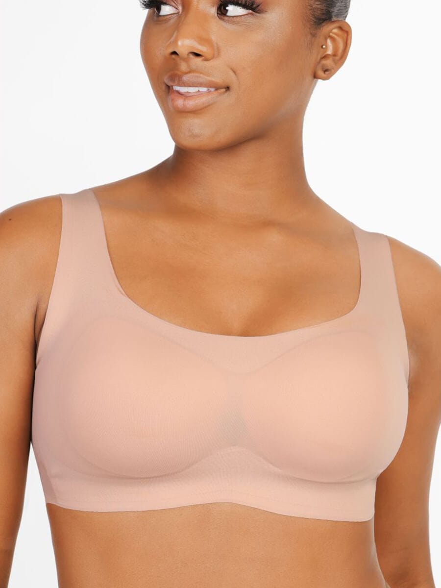 Soutien-gorge confortable et non marquant avec design à colle goutte qui soutient la poitrine froncée