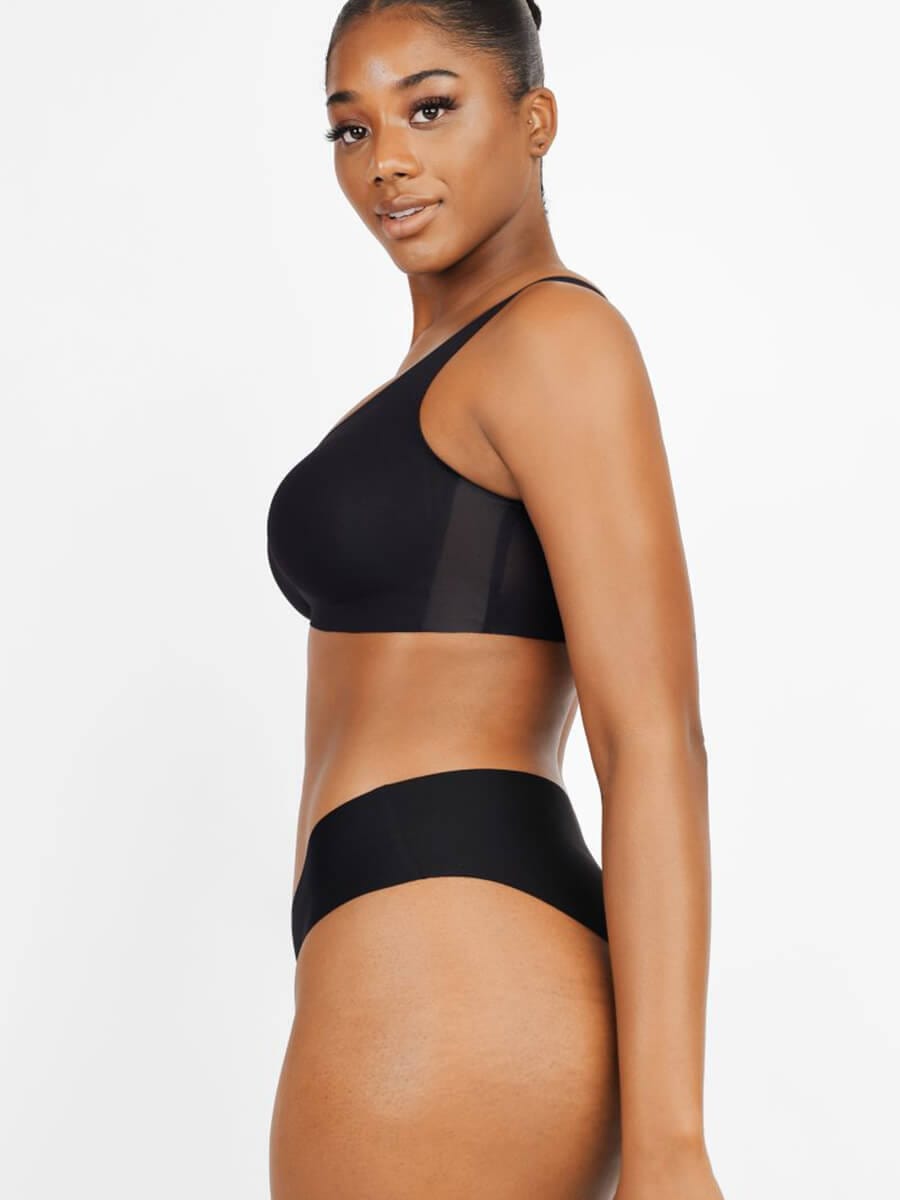 Soutien-gorge confortable et non marquant avec design à colle goutte qui soutient la poitrine froncée